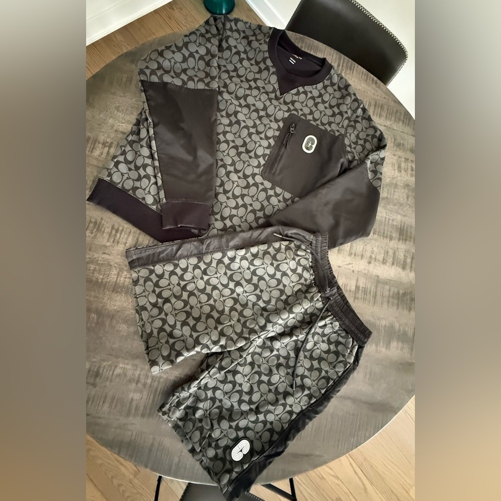 Coach Gray Patterned Lightweight Jacket/Used - image 1